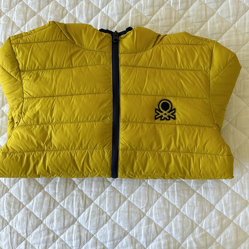 United Colors of Benetton Kids light puffer jacket Yellow Size 10-11 - Picture 9 of 11